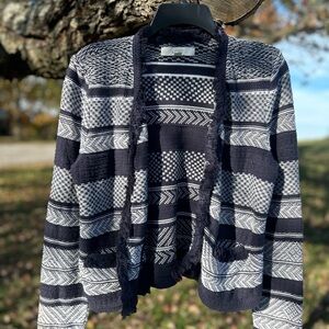 Loft Navy and White Patterned Women's Sweater